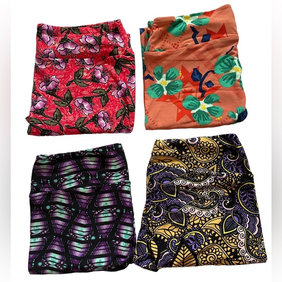 LuLaRoe Pants - BRAND NEW TC Lot of 4 LuLuRoe Tall & Curvy Patterned Leggings ✨✨